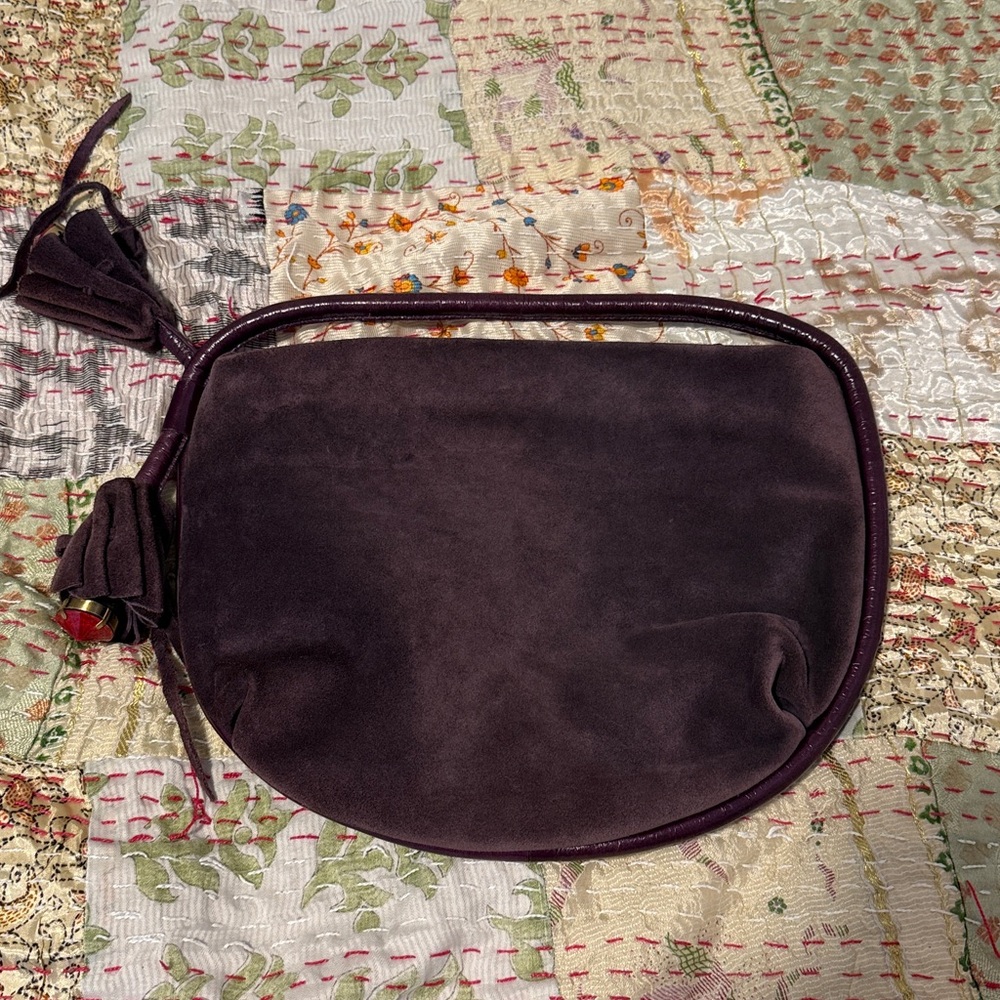 Roberta Gandolfi purple suede hobo